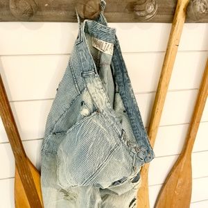 Artisan Hand Patched Cropped Railroad Denim Trousers